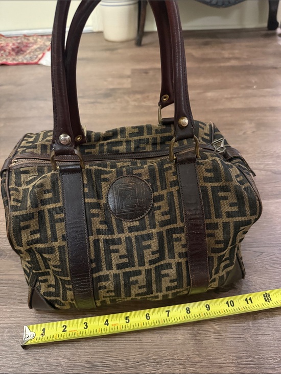 Fendi Handbags - Vintage Zucca Fendi Boston Bag Brown & Tan FF Logo Canvas Tote Small Duffel